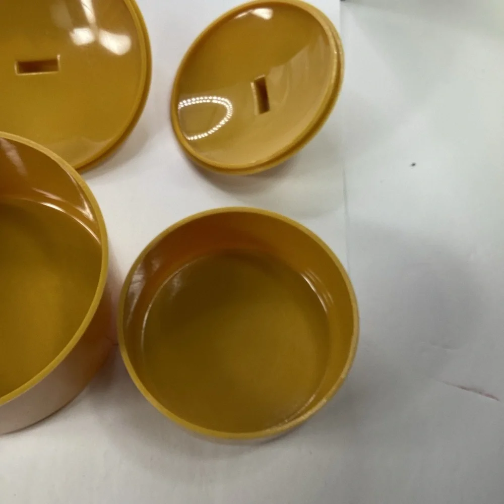 Schwarz Brothers 1970s vanity powder holders gold
